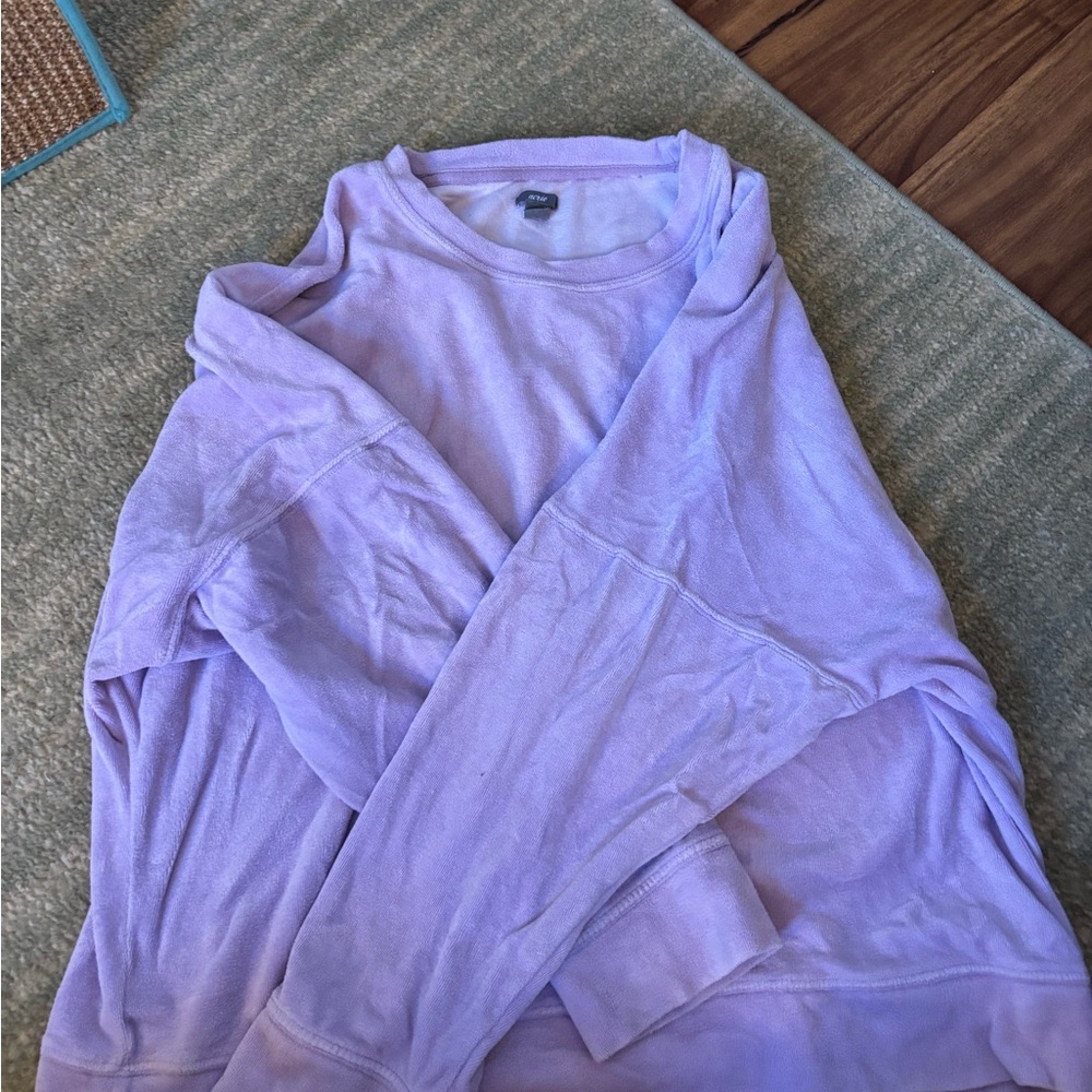 Aerie Light Purple Long Sleeve crewneck velour sweatshirt